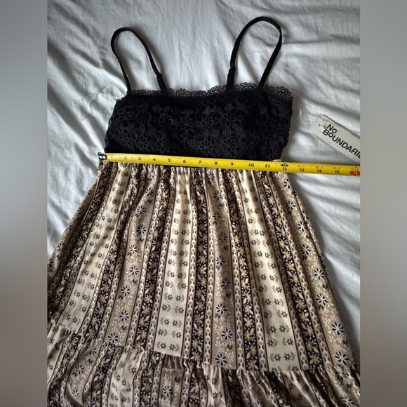 No Boundaries Black and Cream Tiered Maxi Dress - Picture 7 of 9